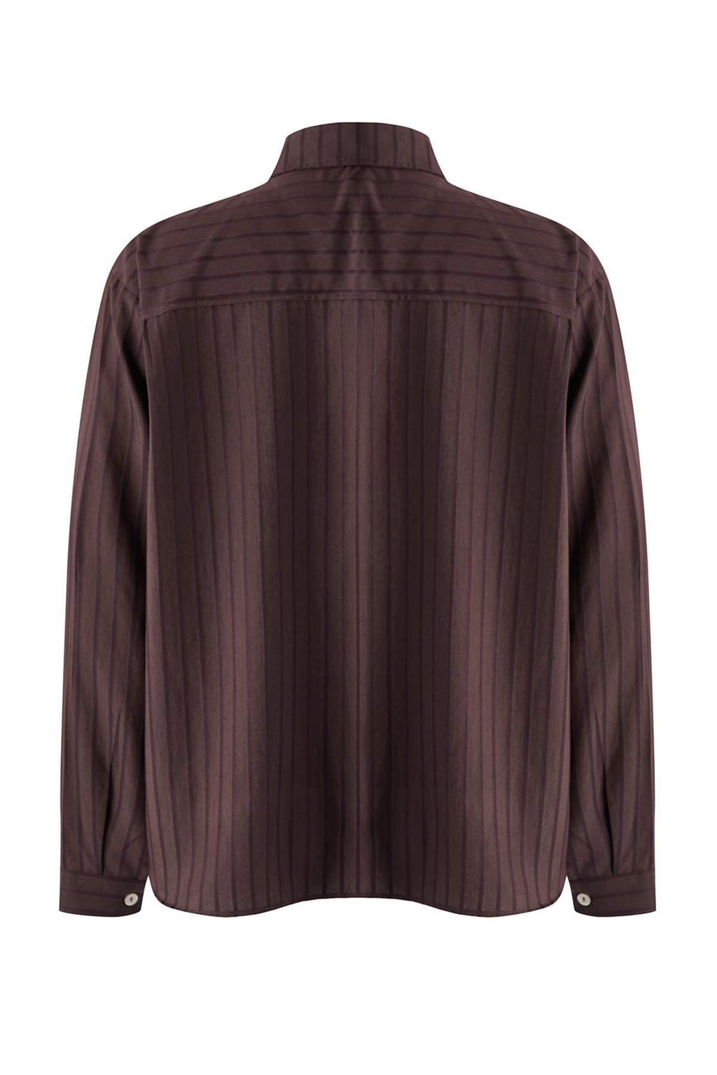 Kahverengi Cizgili Oversize Dokuma Gomlek TWOAW26GO00138 - Trendyolmilla фото 7