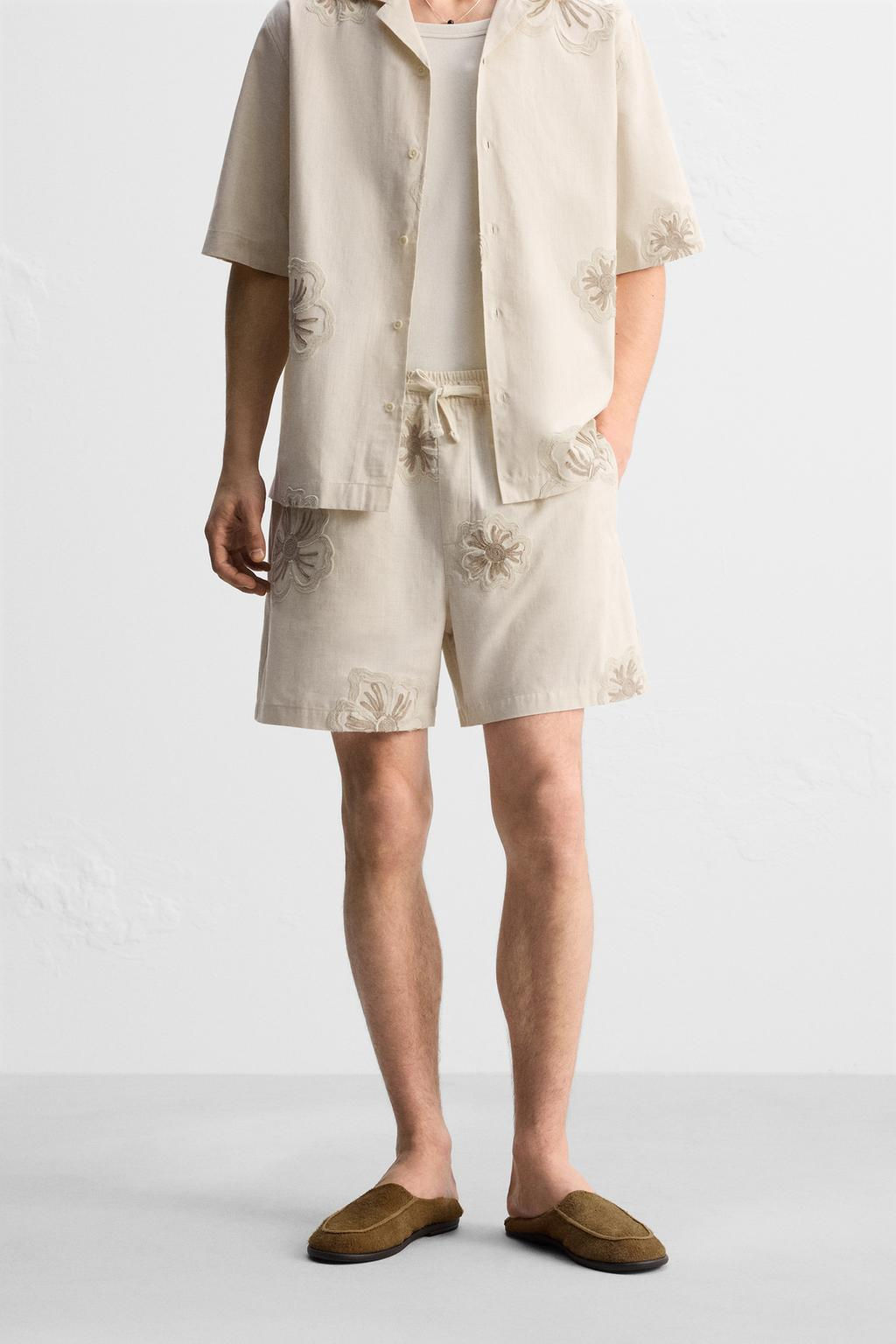 BERMUDA SHORTS WITH FLORAL EMBROIDERY - Zara фото 2