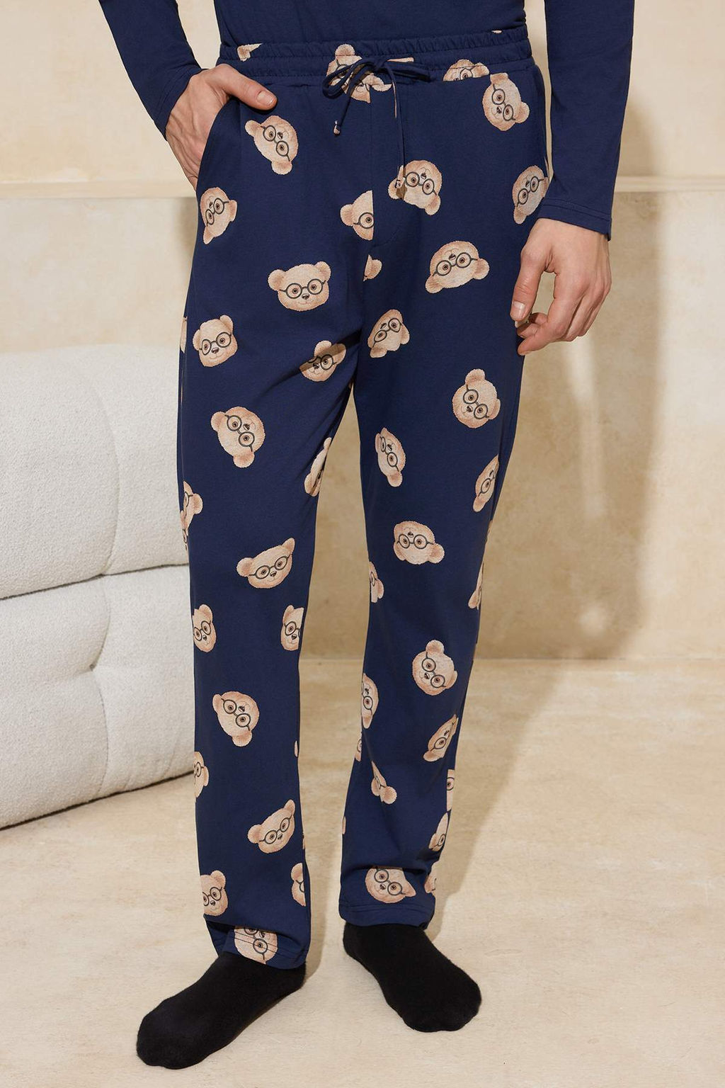 Yesil Regular Fit Ay?c?k Bask?l? %100 Pamuk Orme Pijama Tak?m? - Trendyolmilla фото 9