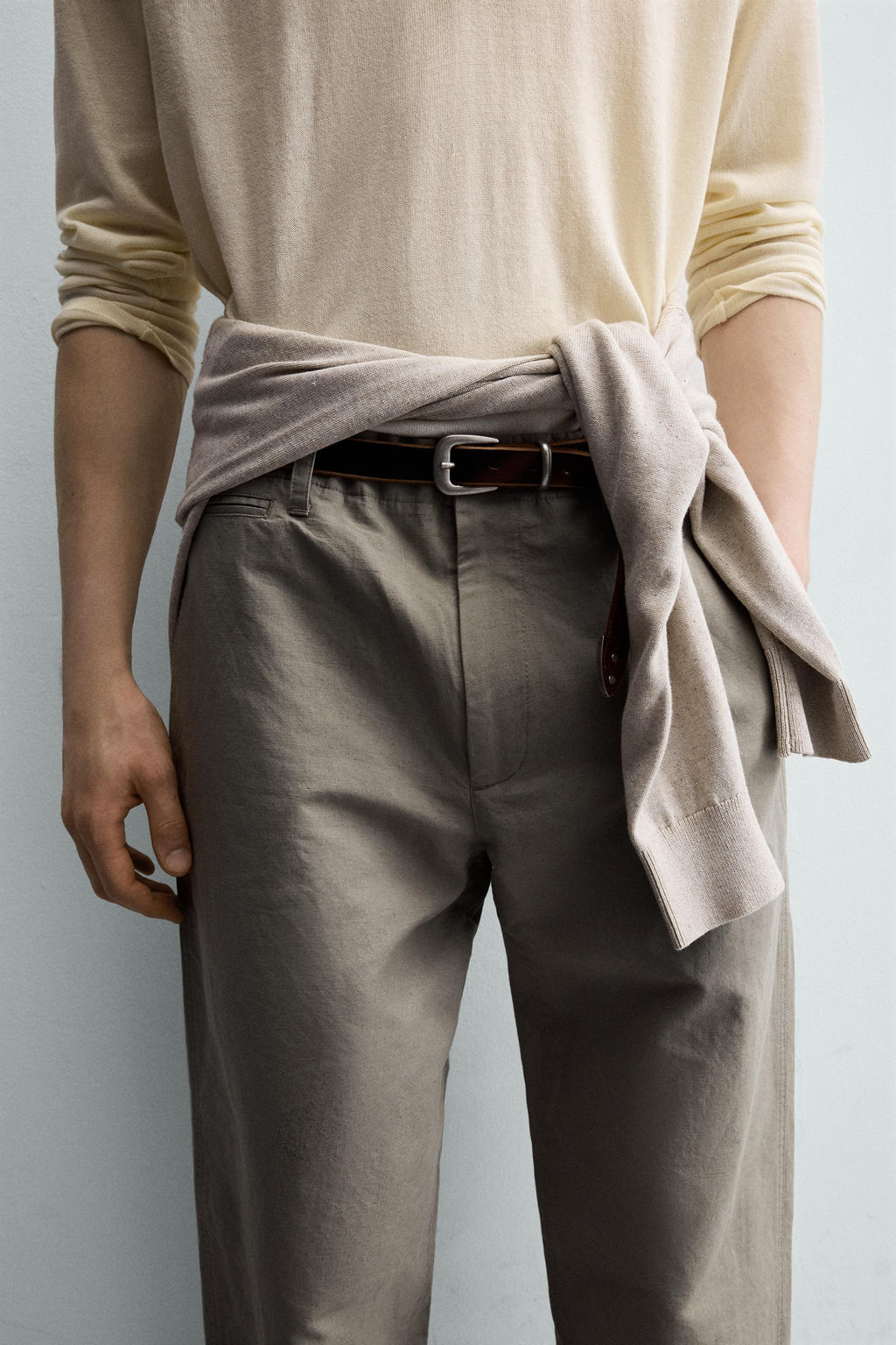 PANTAL?N RELAXED FIT TRABILLA / Verde gris - Zara фото 5