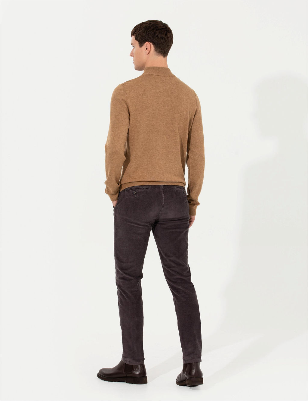 Koyu Gri Slim Fit Kanvas Pantolon - Pierre cardin фото 4