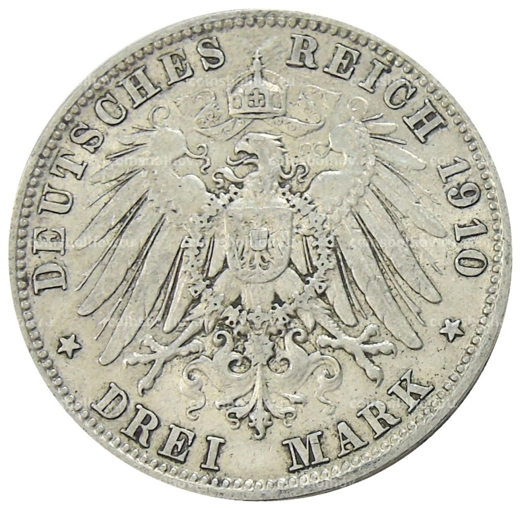 3 марки 1910 года D Германия (Бавария)