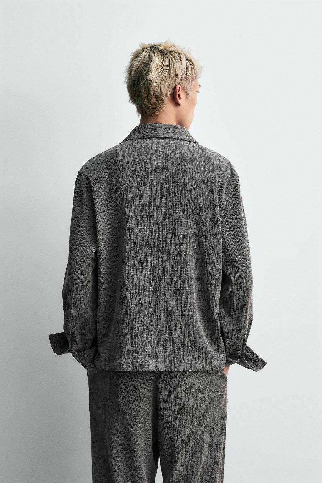 CAMISA RELAXED FIT TEXTURA IRREGULAR / Verde gris - Zara фото 3
