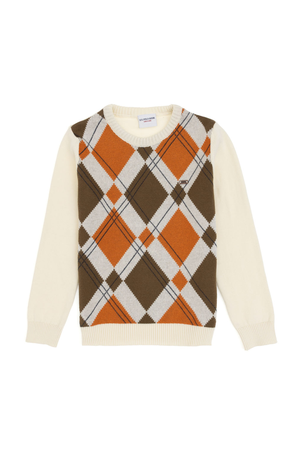 Erkek _ocuk Krem Bisiklet Yaka Kazak - U.s. polo assn фото 6