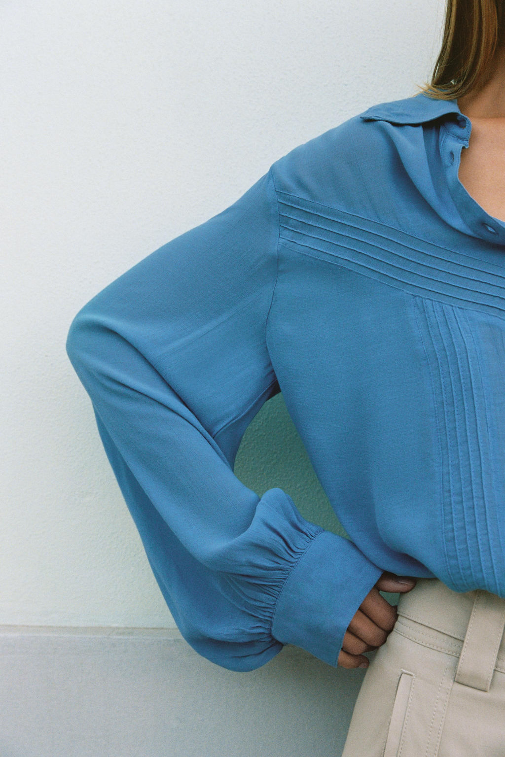 CAMISA FLUIDA JARETAS / Azul - Zara фото 3