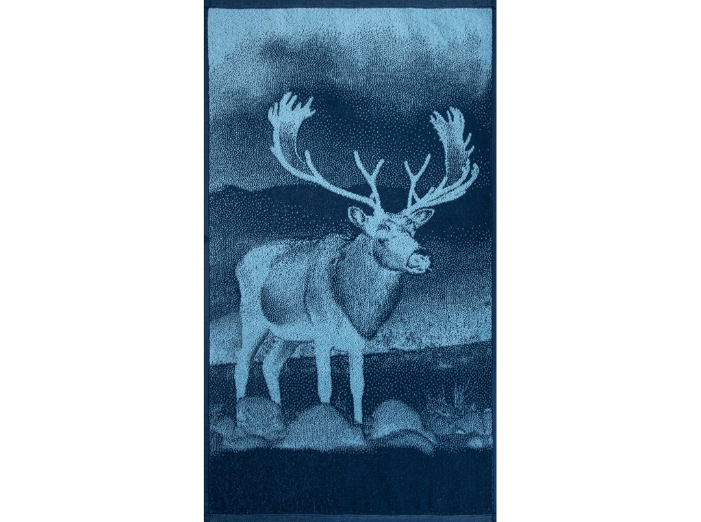 Полотенце махровое 6с103.412ж1 Фото-олень(джинс) 50х90см