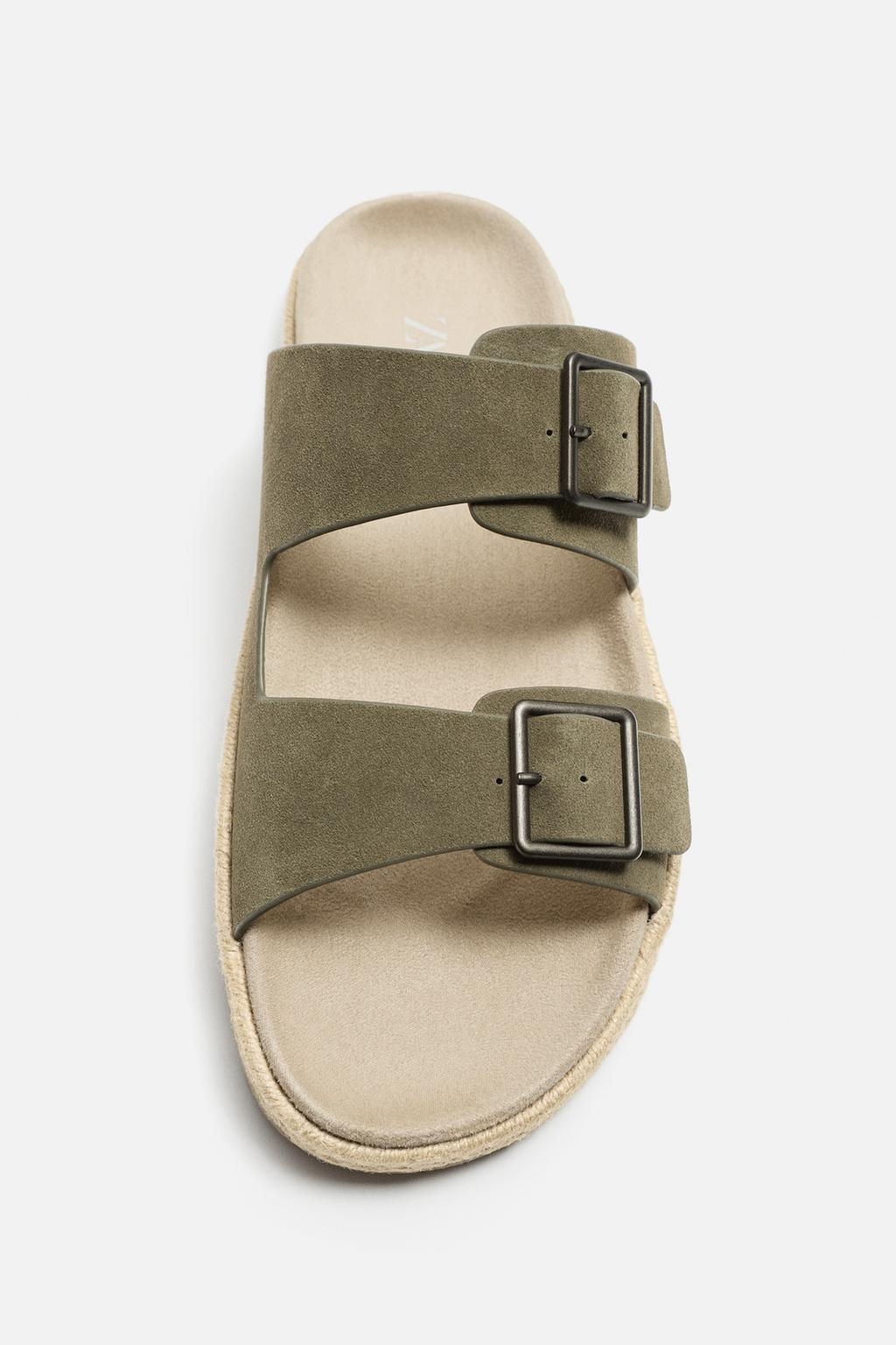 DOUBLE STRAP LEATHER SANDALS - Zara фото 5