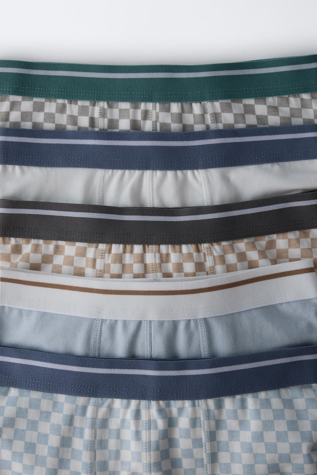 AGES 6-14/ 5-PACK OF CHECKERBOARD PRINT BOXERS - Zara фото 2