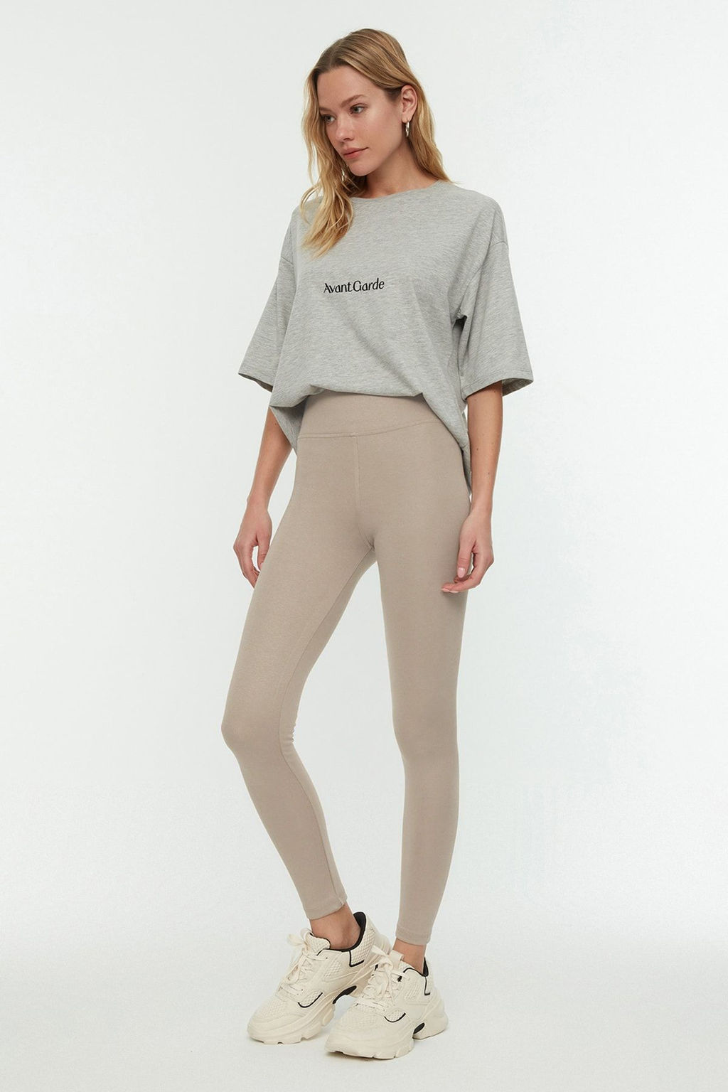 Tas Toparlay?c? Beli Lastikli Yuksek Bel Orme Tayt TWOAW20TA0087