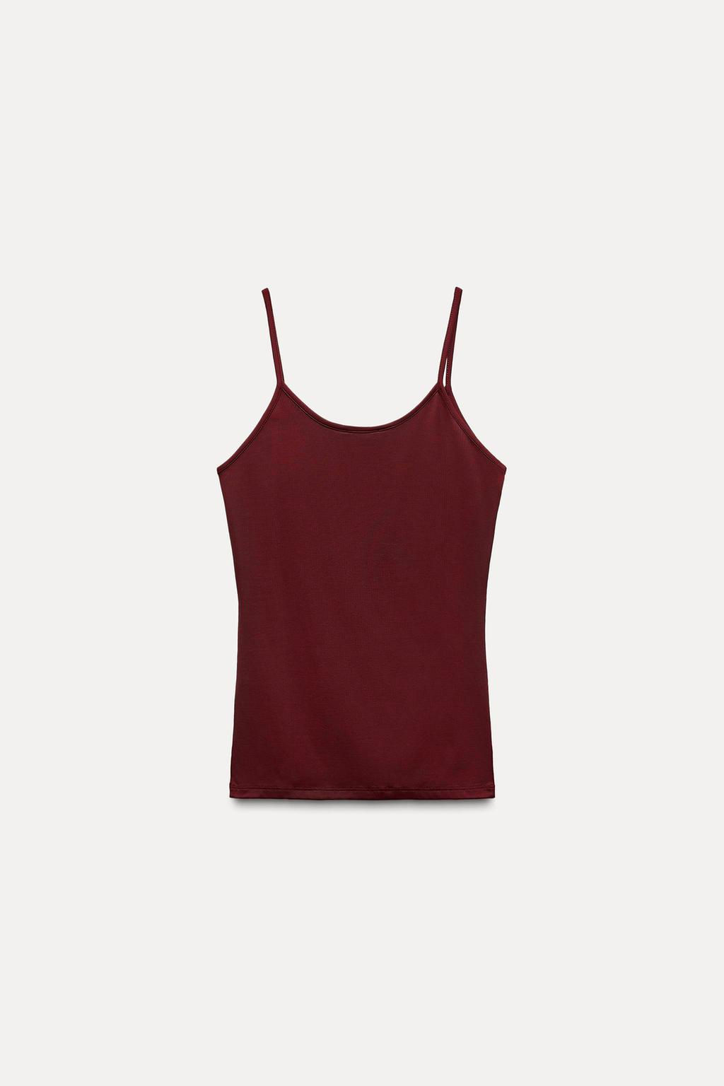POLYAMIDE SLIM STRAP T-SHIRT - Zara фото 16