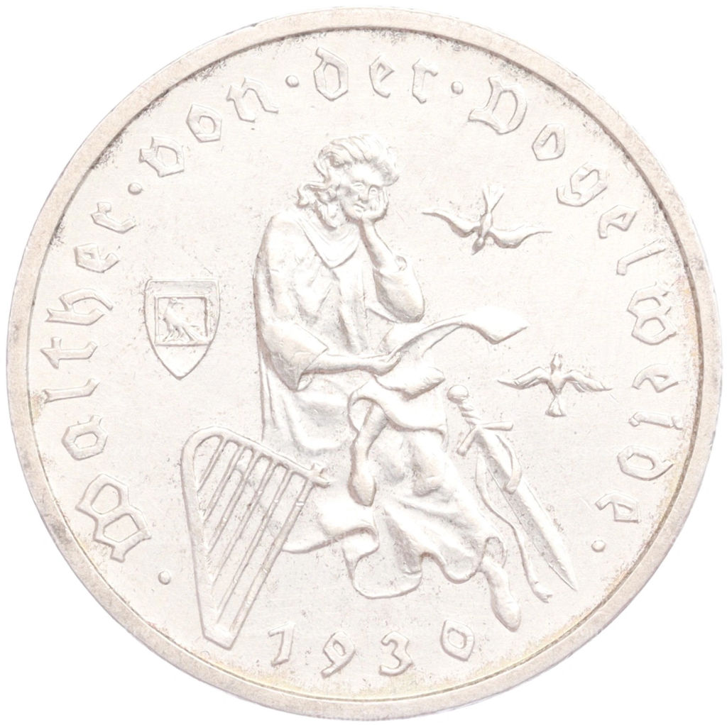 3 марки 1930 года A Германия 700 лет со дня смерти Вальтера фон дер Фогельвейде