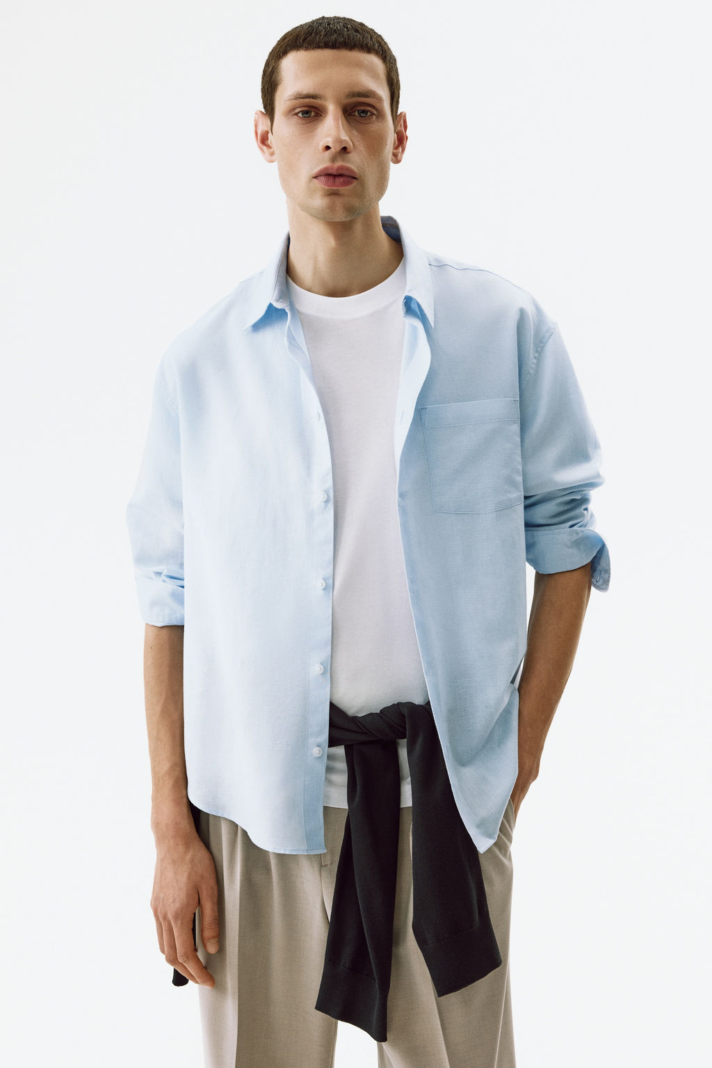 Camisa en mezcla de lino Relaxed Fit - H&m фото 9