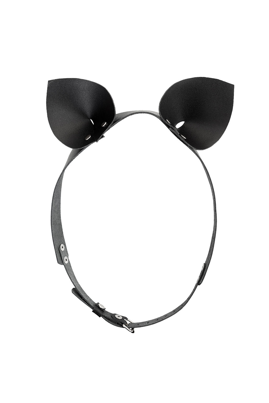 Ушки кошки Штучки-дрючки на кожаном ремешке, кожа, черные  фото 2