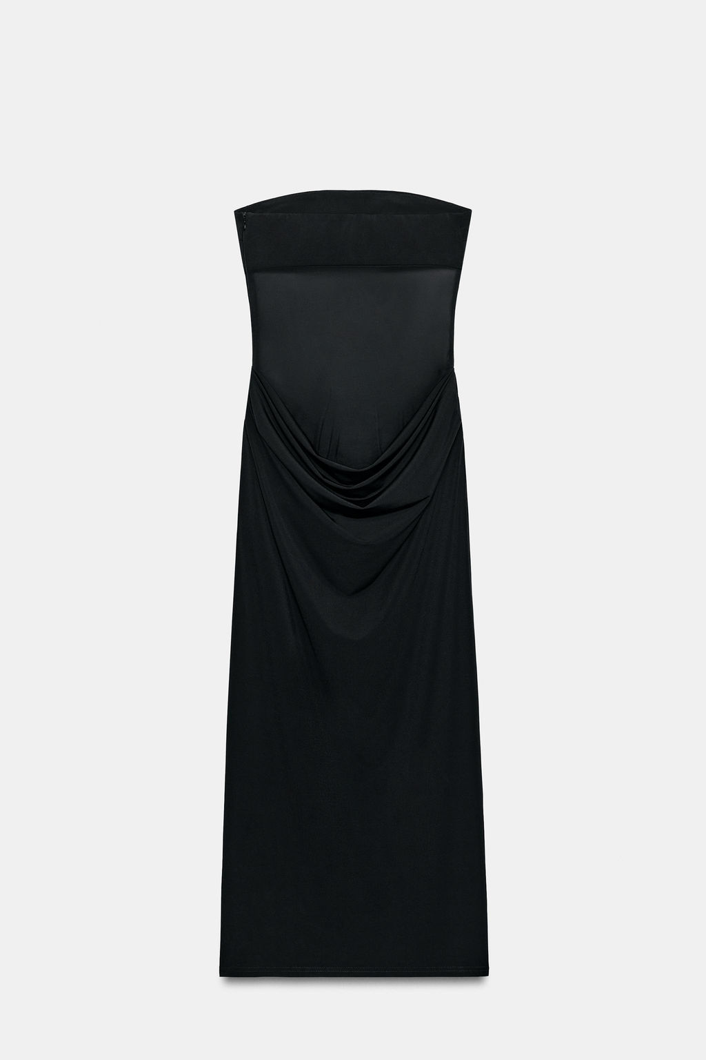 VESTIDO MIDI COMBINADO DRAPEADO / Negro - Zara фото 7