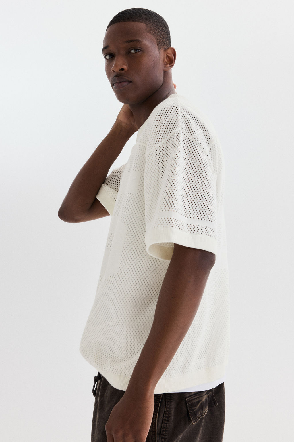 Camiseta de malla Boxy Relaxed Fit - H&m фото 4