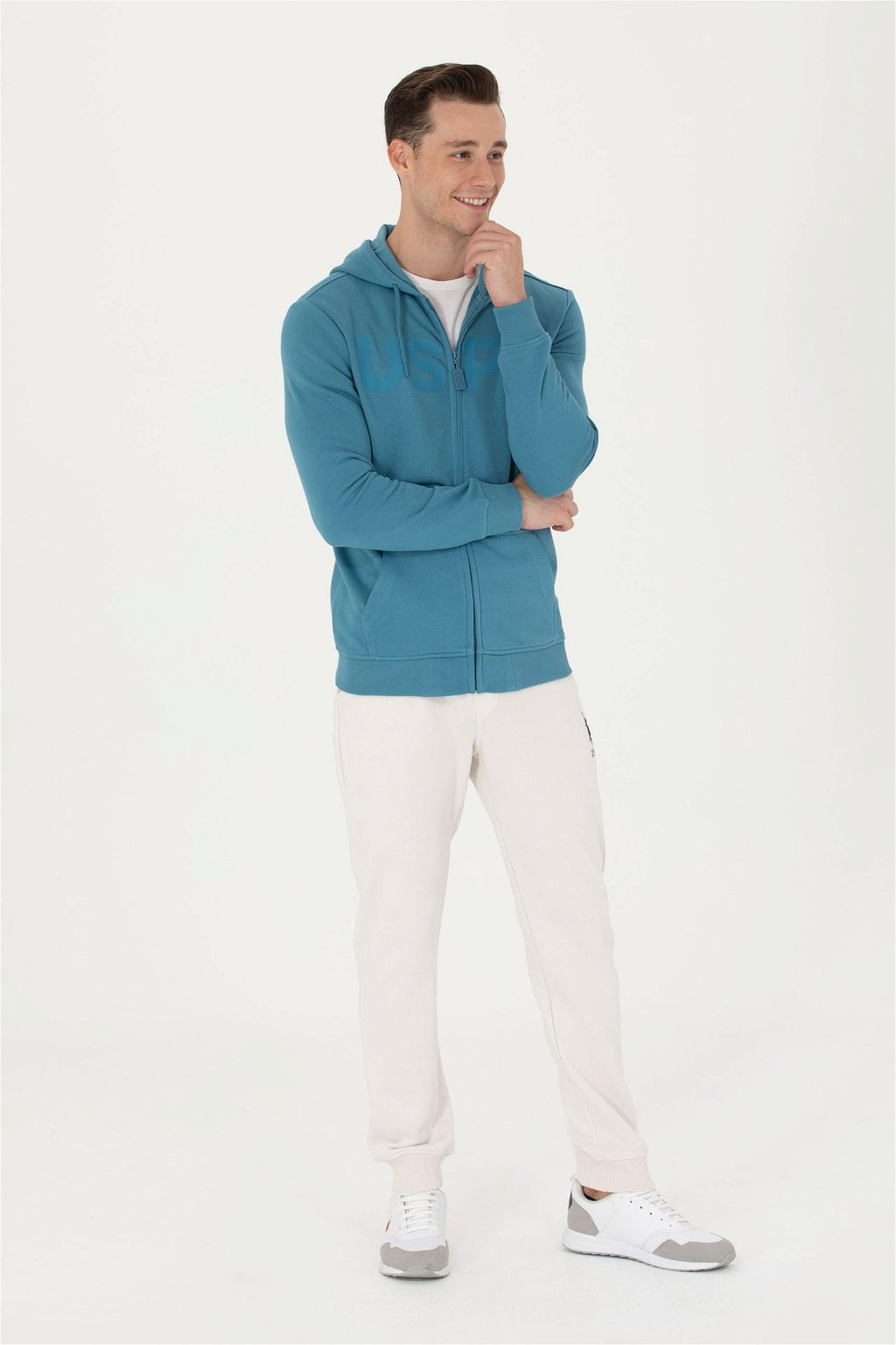 U. S. Polo Assn Мужской вязаный кардиган с капюшоном Petrol - U.s. polo assn фото 4