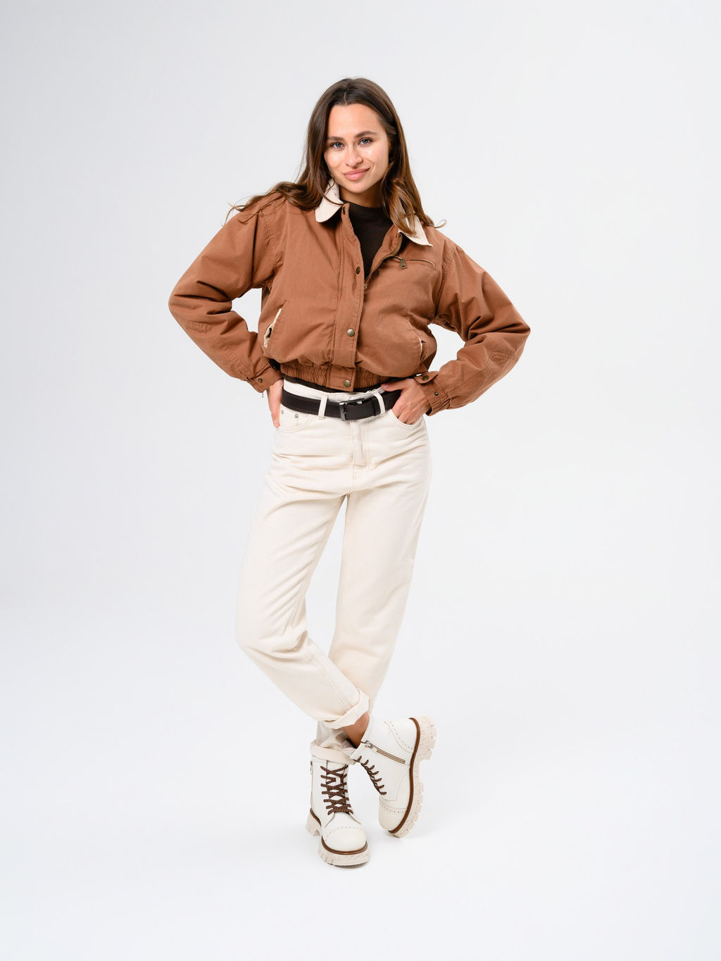 Ботинки 319.PODYUM141w.Вакса белая/шерсть