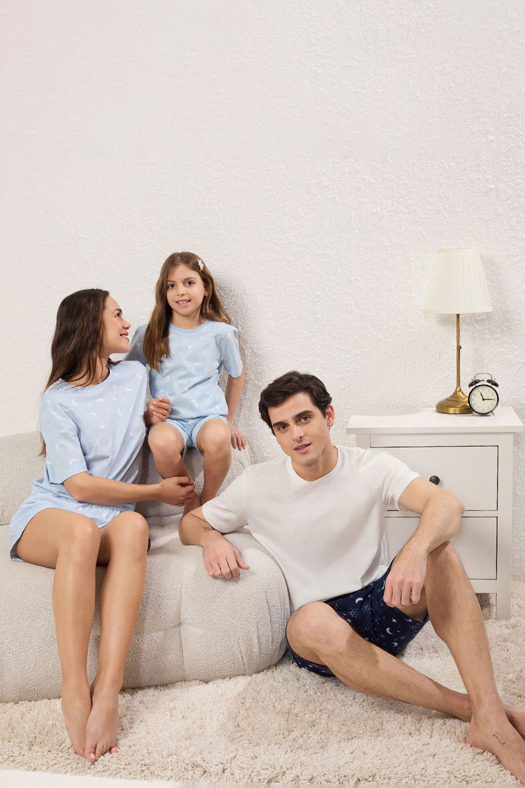 Trendyolmilla Kad?n Family/Aile Beyaz %100 Pamuklu Galaksi Desenli Sortlu Orme Pijama Tak?m? THMSS25PT00334  фото 8