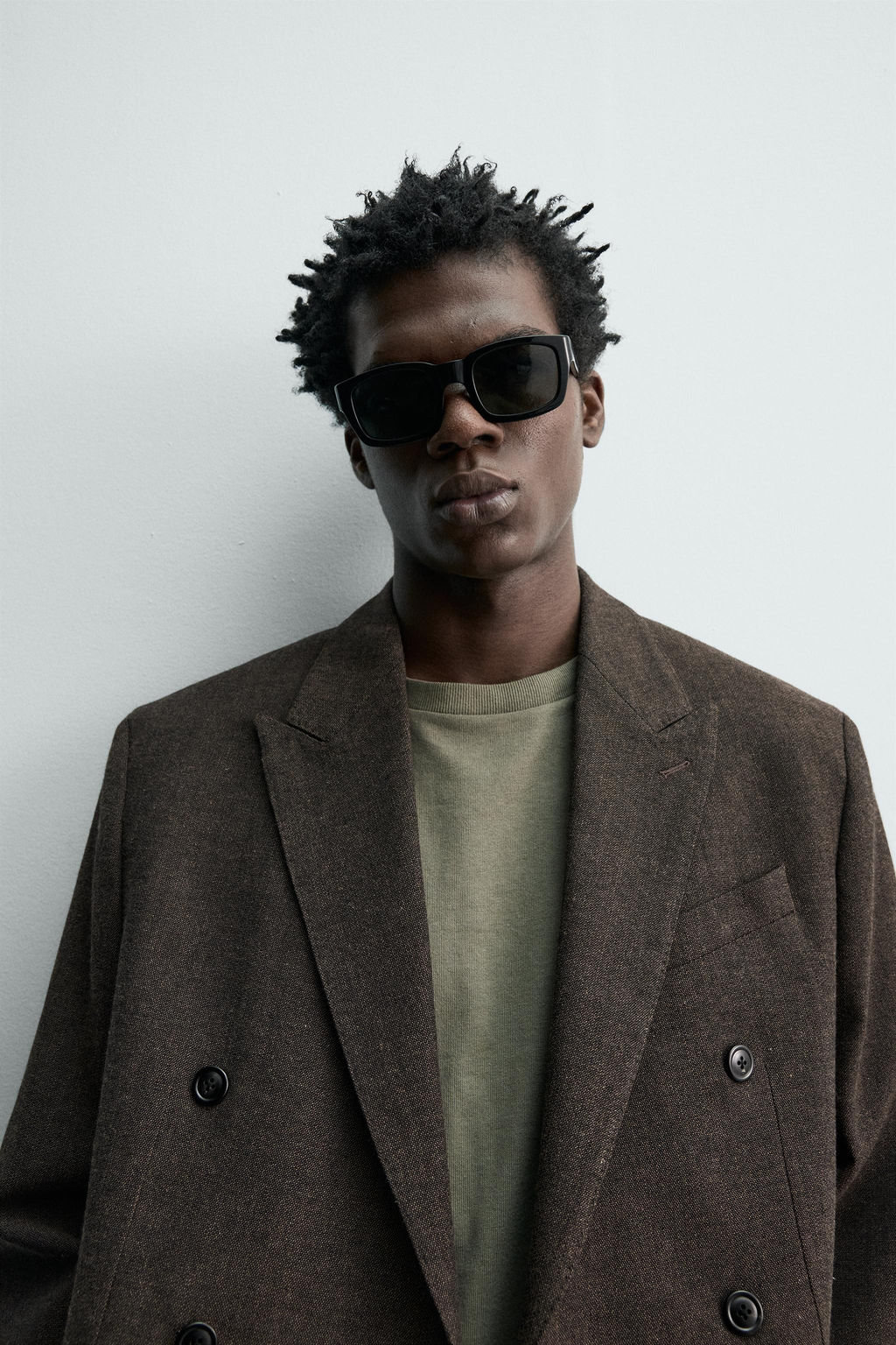 BLAZER CRUZADA CON LANA / Marr?n oscuro - Zara фото 5