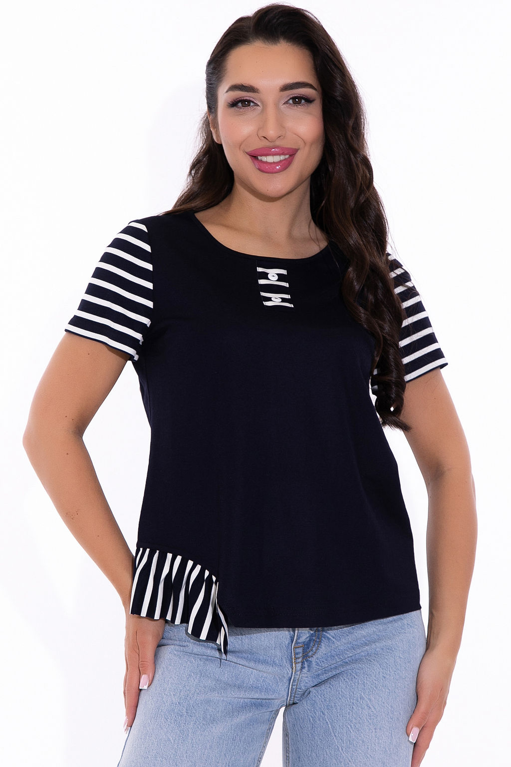 Блузон На своем месте (тёмно-синий) - Эльза фото 5