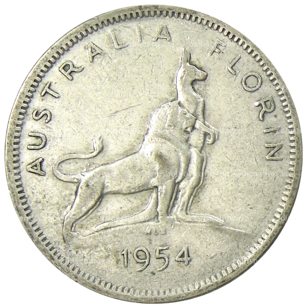 1 флорин (2 шиллинга) 1954 года Австралия  Королевский визит Елизаветы II