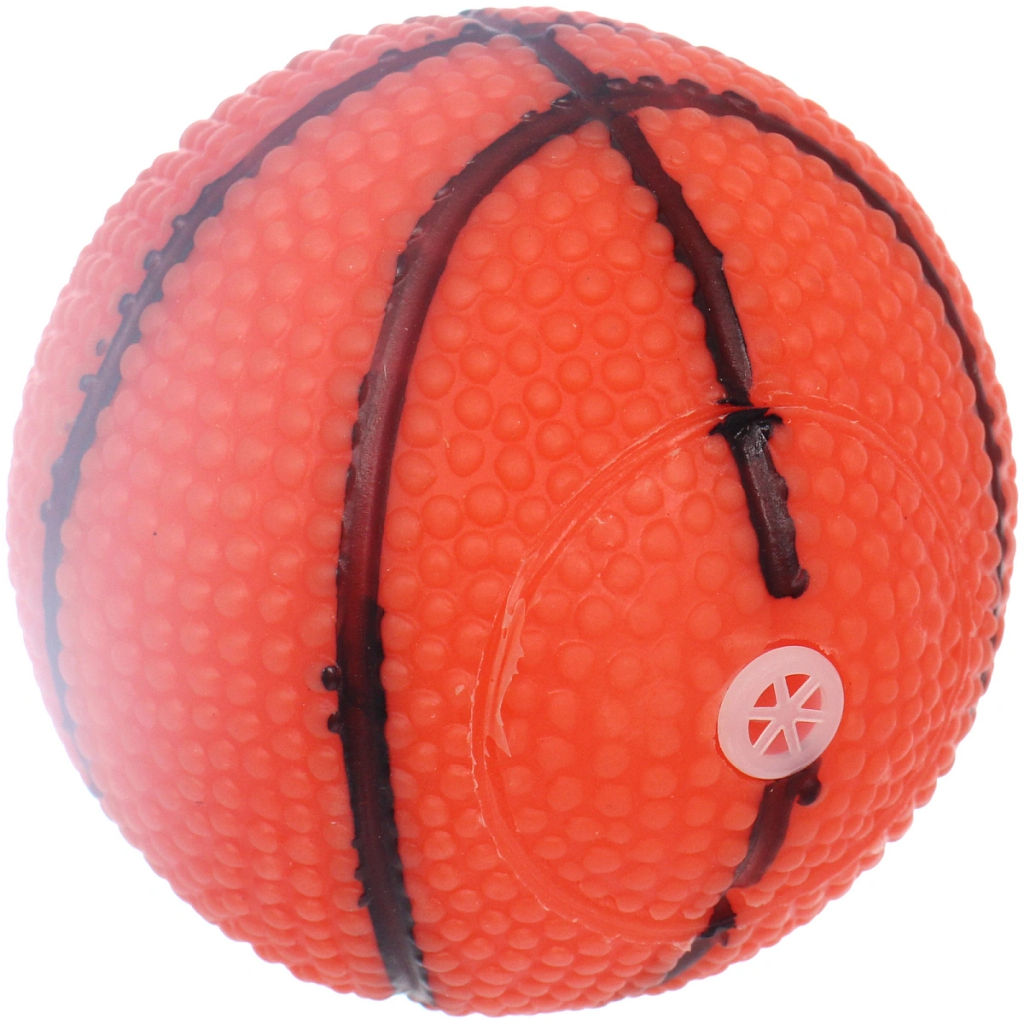 Цена за 6 шт. Игрушка - мячик для собак средних и крупных пород "БЕГИ ЛОВИ", цвет оранжевый, с пищалкой, d-7см (лейбл)