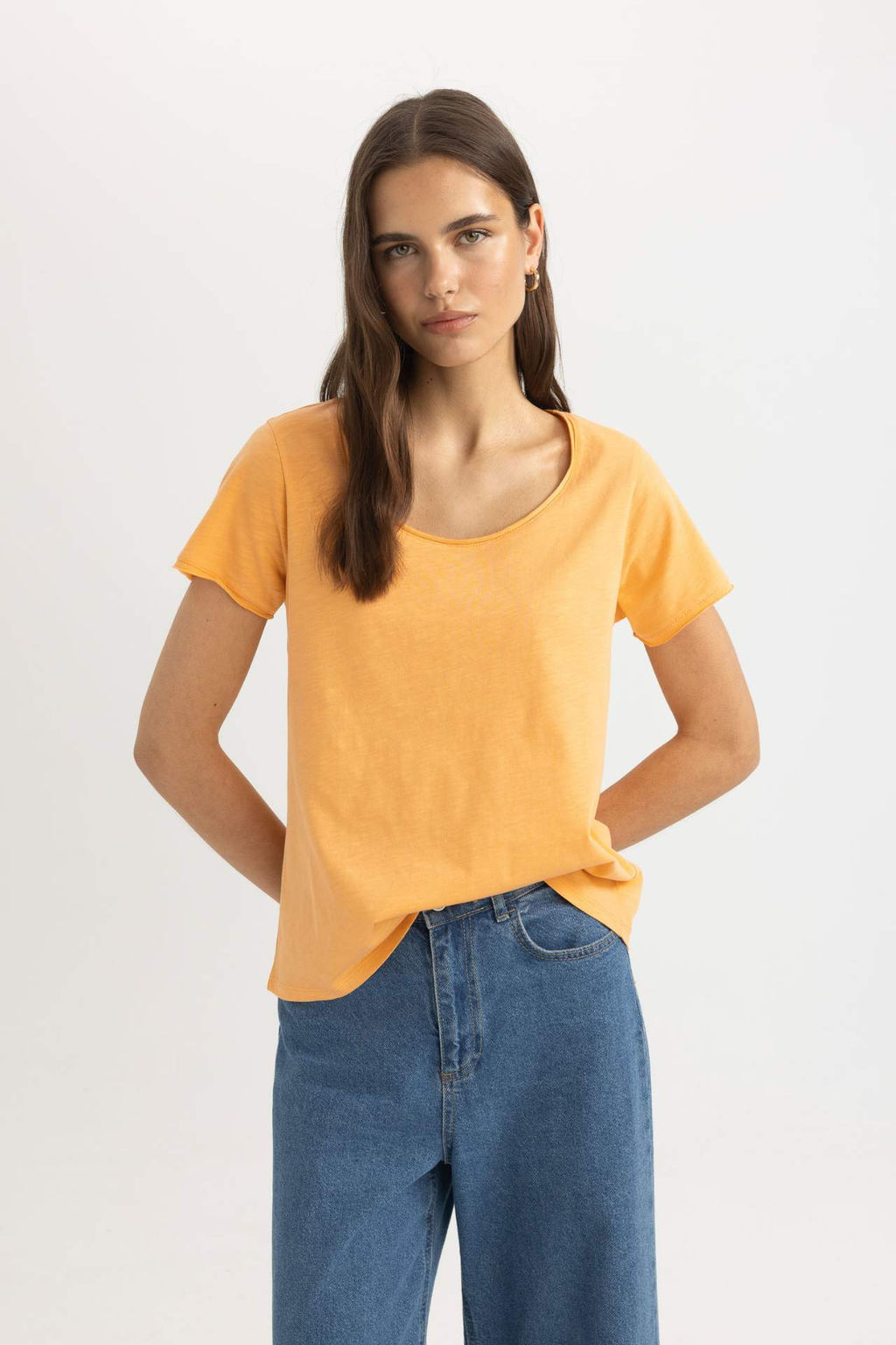 Regular Fit Bisiklet Yaka K?sa Kollu Tisort - Defacto фото 6