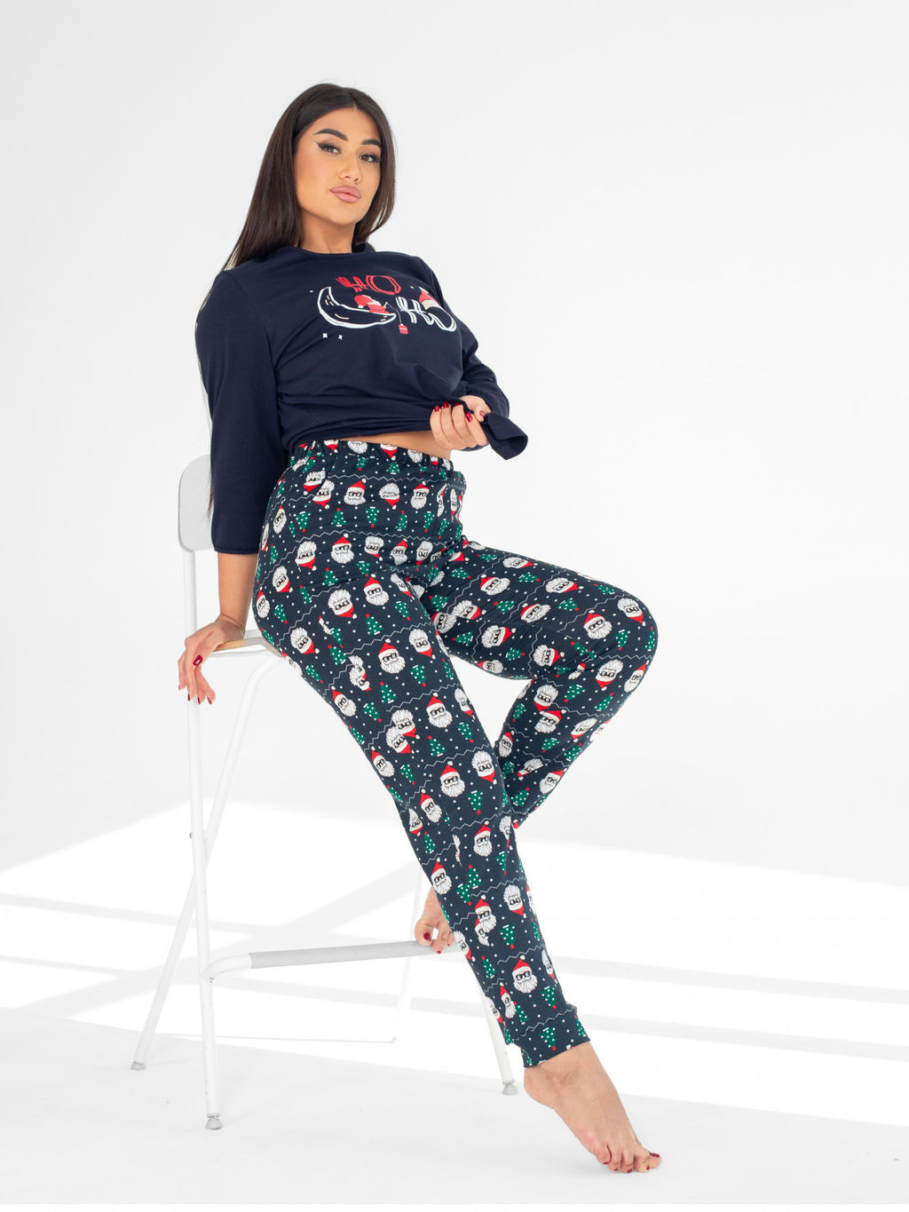 Пижама женская кулирка с брюками "ДЕД МОРОЗ"