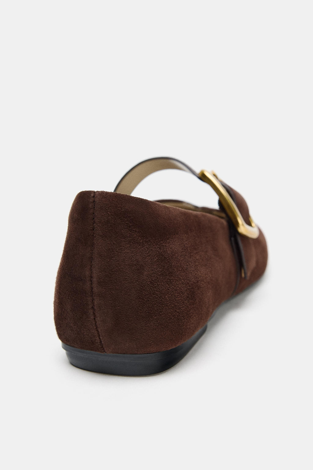 SUEDE BALLERINA FLATS WITH BUCKLE - Zara фото 6