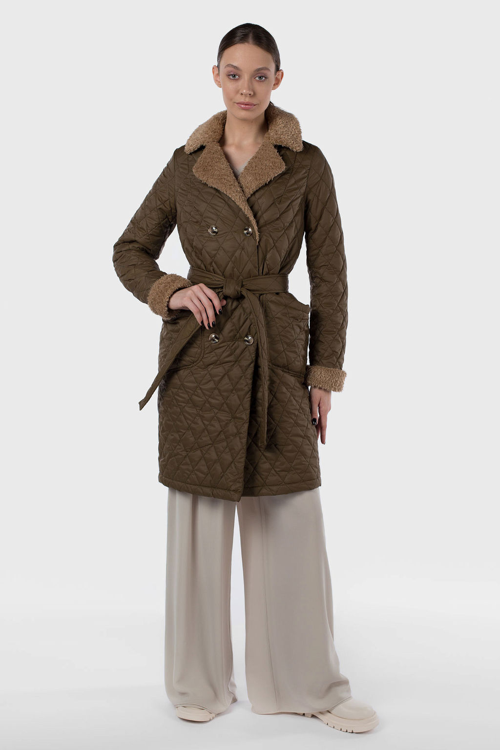 05-2098 Куртка женская зимняя (пояс) - El podio фото 3