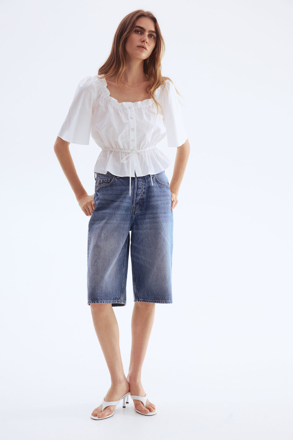 Blusa de algod?n con ribetes de volante - H&m фото 7