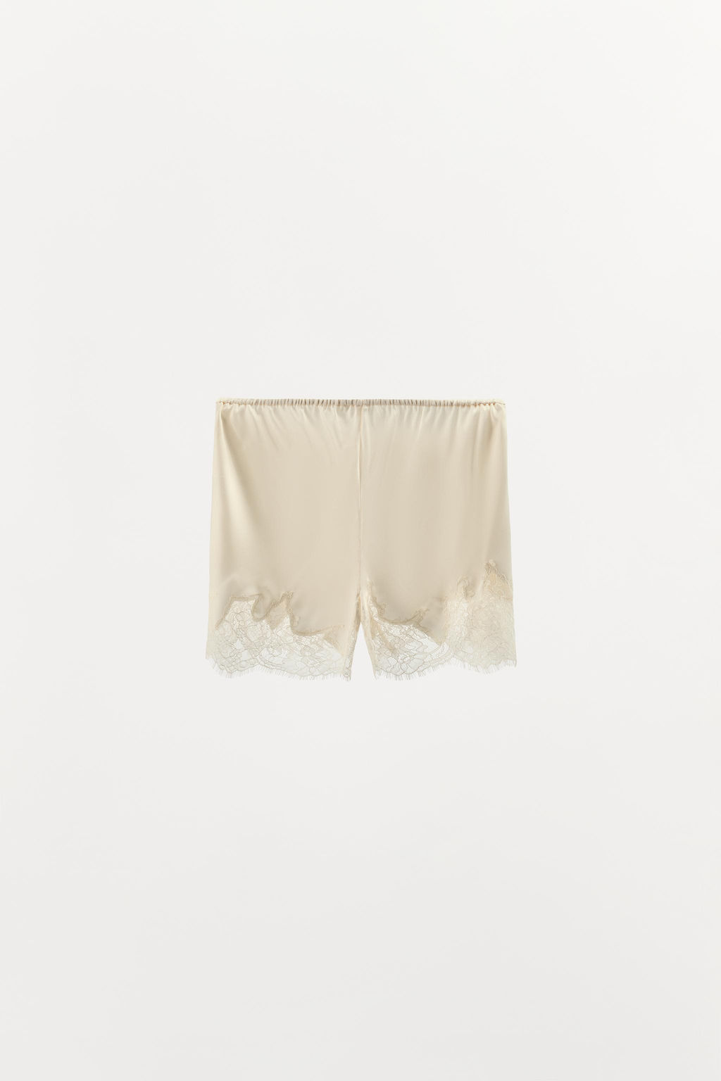 SHORTS LENCERO SATINADO ENCAJE / Crudo - Zara фото 5