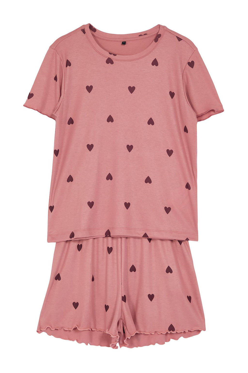 Trendyolmilla Gri Melanj Kalpli Slogan Bask?l? Lastikli Fitilli Sortlu Orme Pijama Tak?m? THMSS24PT00220  фото 34