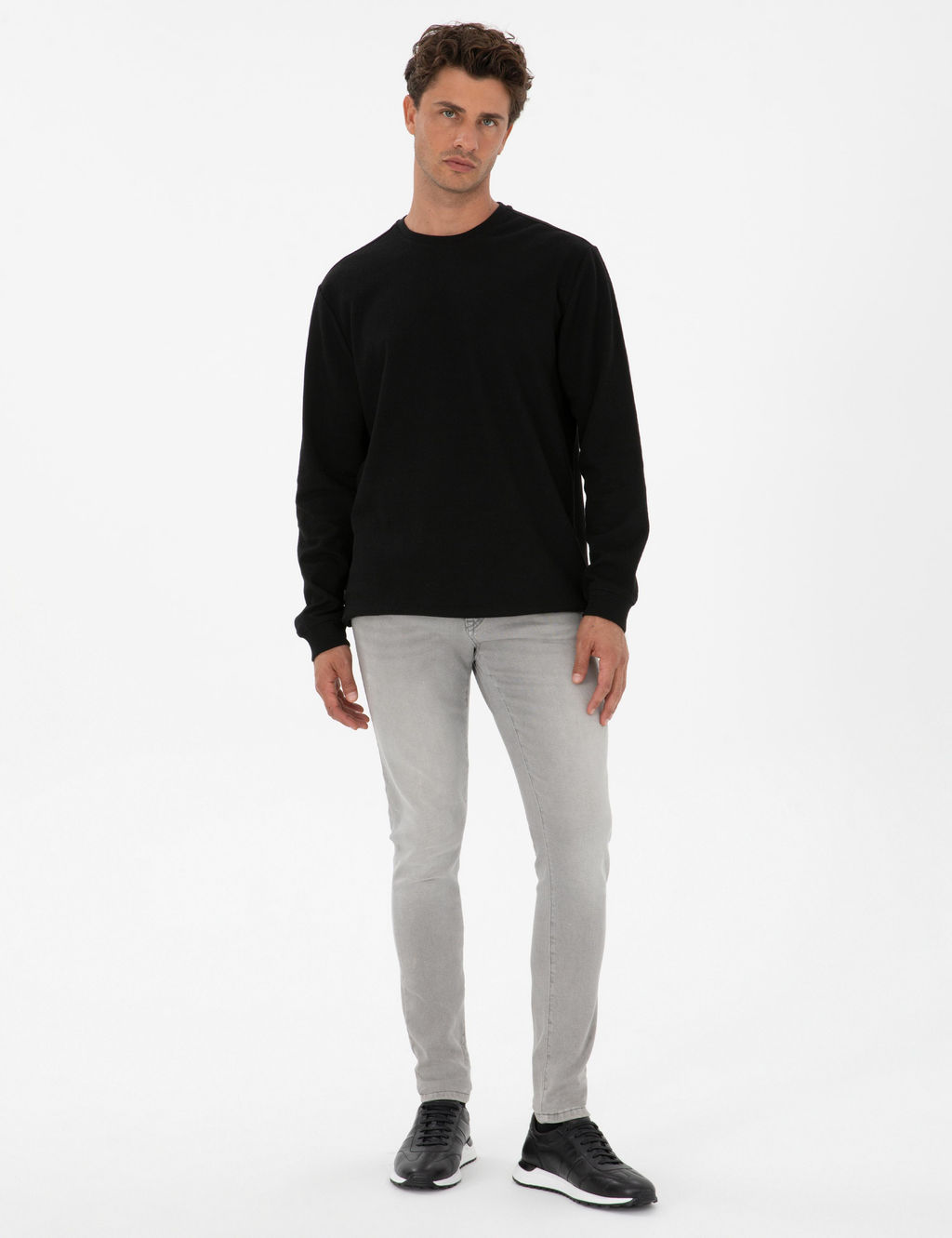 Siyah Regular Fit Sweatshirt - Pierre cardin фото 4