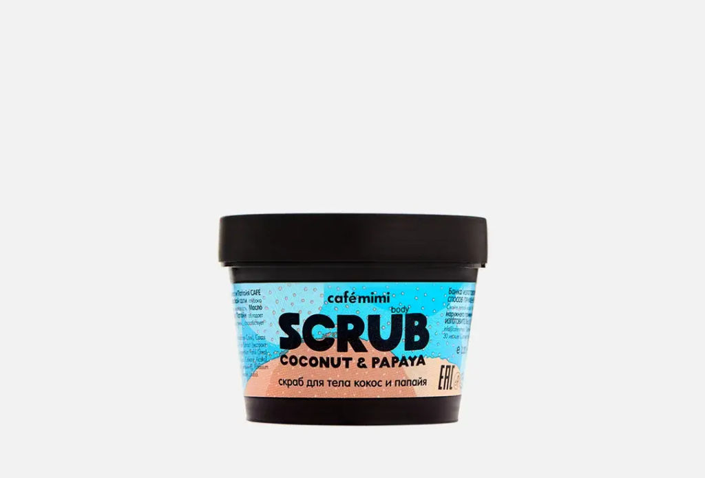 CAFE MIMI Скраб для тела кокос и папайя (стакан) 120г