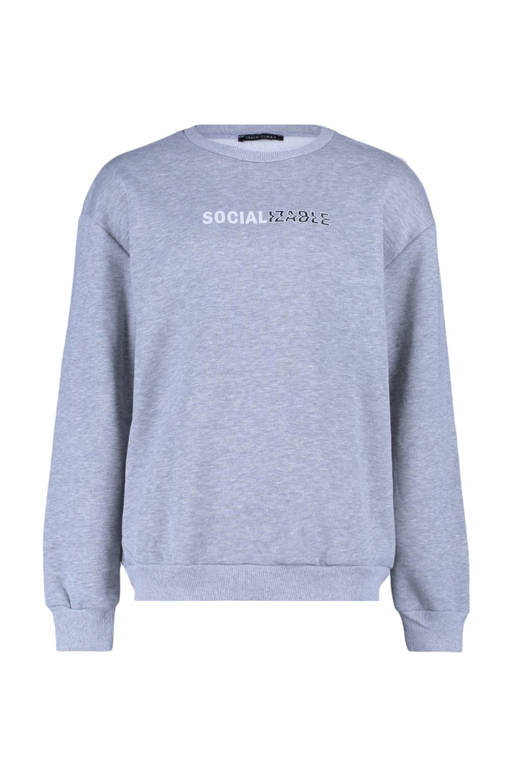 TRENDYOL MAN Lacivert Oversize/Genis Kesim Slogan Bask?l? Ici Polarl?/S?cak Tutan Sweatshirt TMNAW23SW00478 - Trendyolmilla фото 6