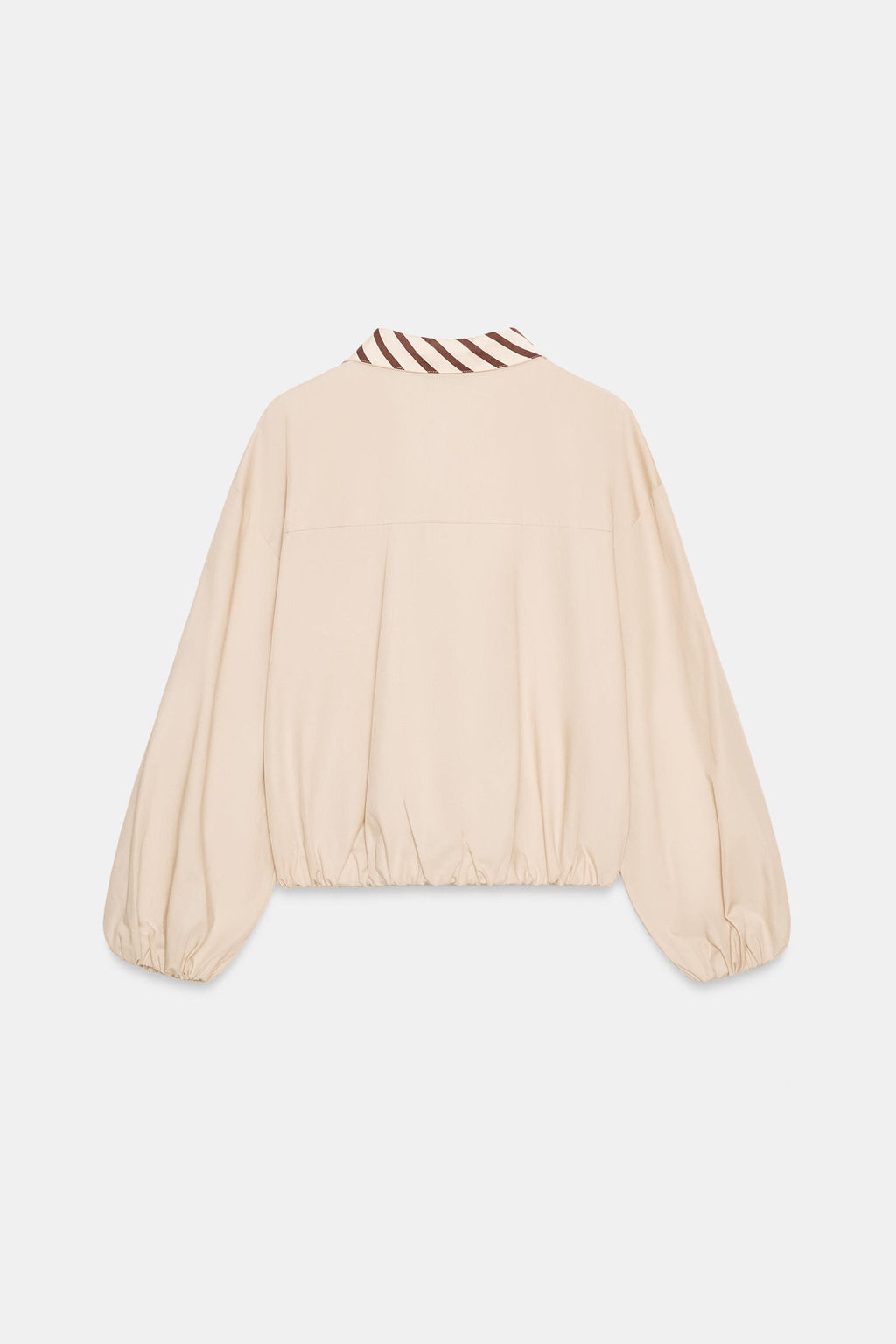 CAMISA POPEL?N CUELLO CONTRASTE / Camel claro - Zara фото 9