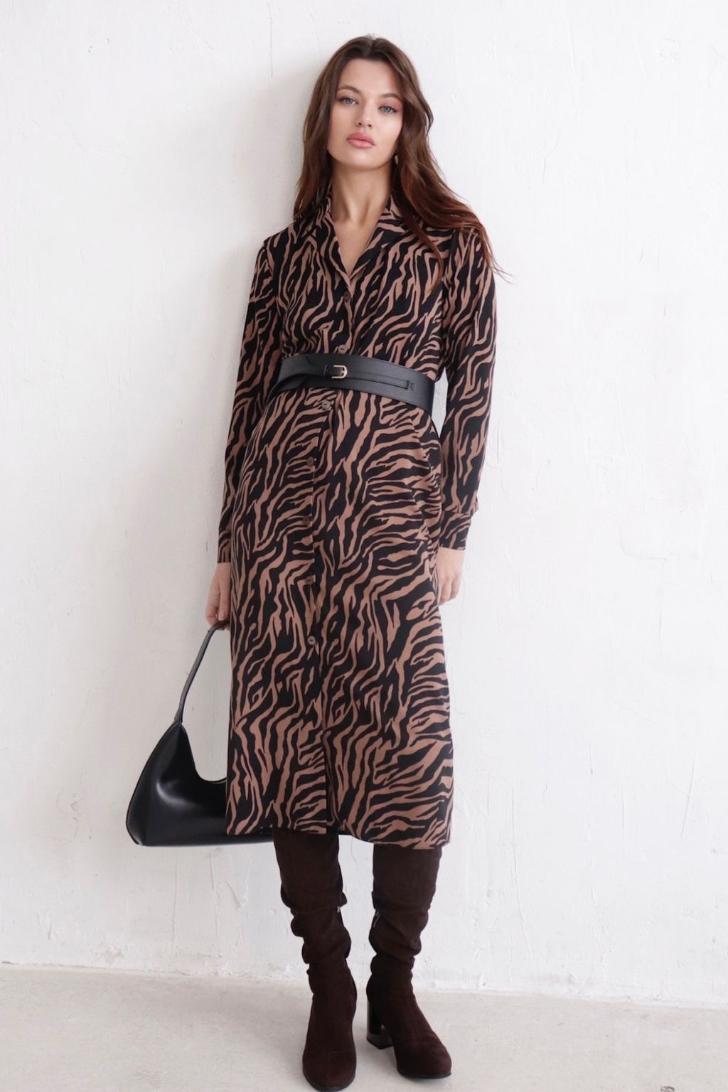 Платье-рубашка с английским воротником принт - Martichelli фото 295