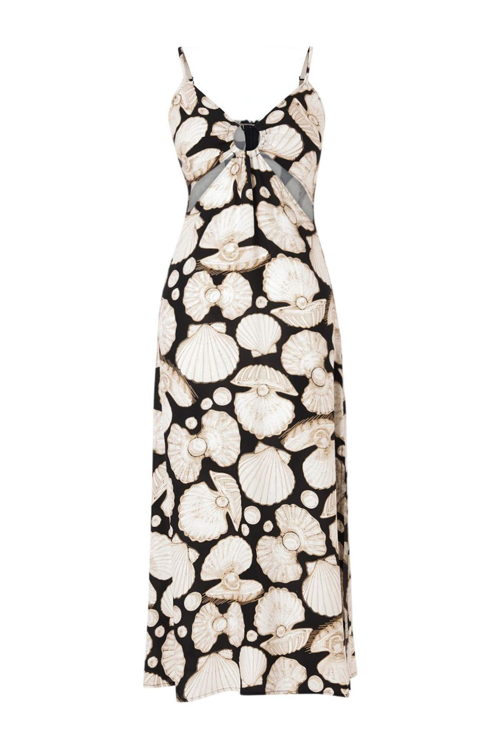 Deniz Kabugu Desenli Dokuma Cut Out Detayl? Maxi Plaj Elbise TBESS24EL00127 - Trendyolmilla фото 4