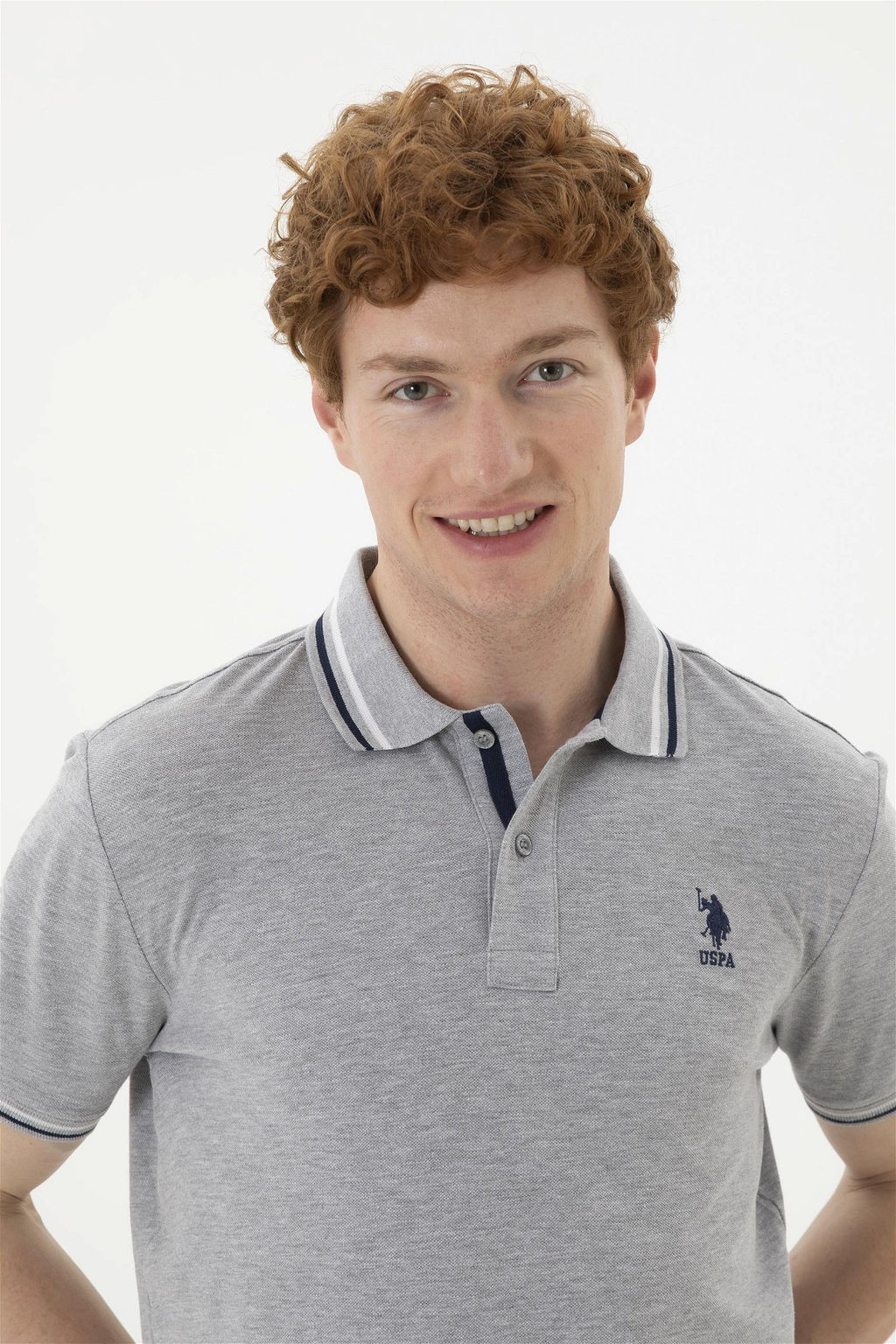 Мужская серая меланжевая базовая футболка - U.s. polo assn фото 2