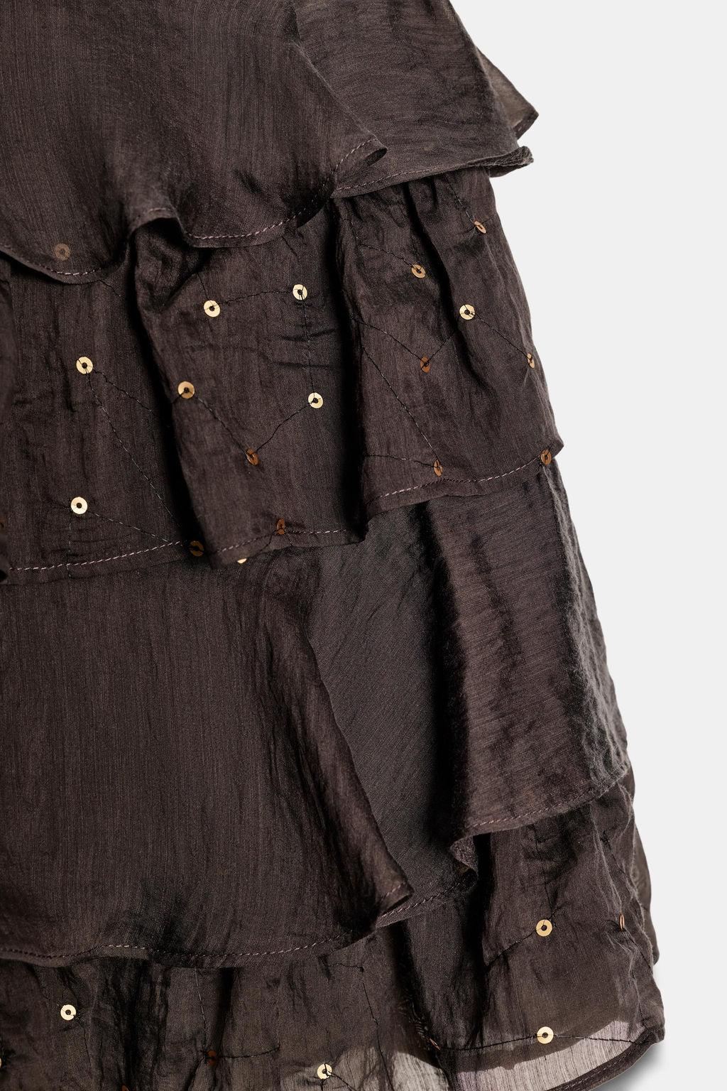 MINI SKIRT WITH RUFFLES AND SEQUINS - Zara фото 16