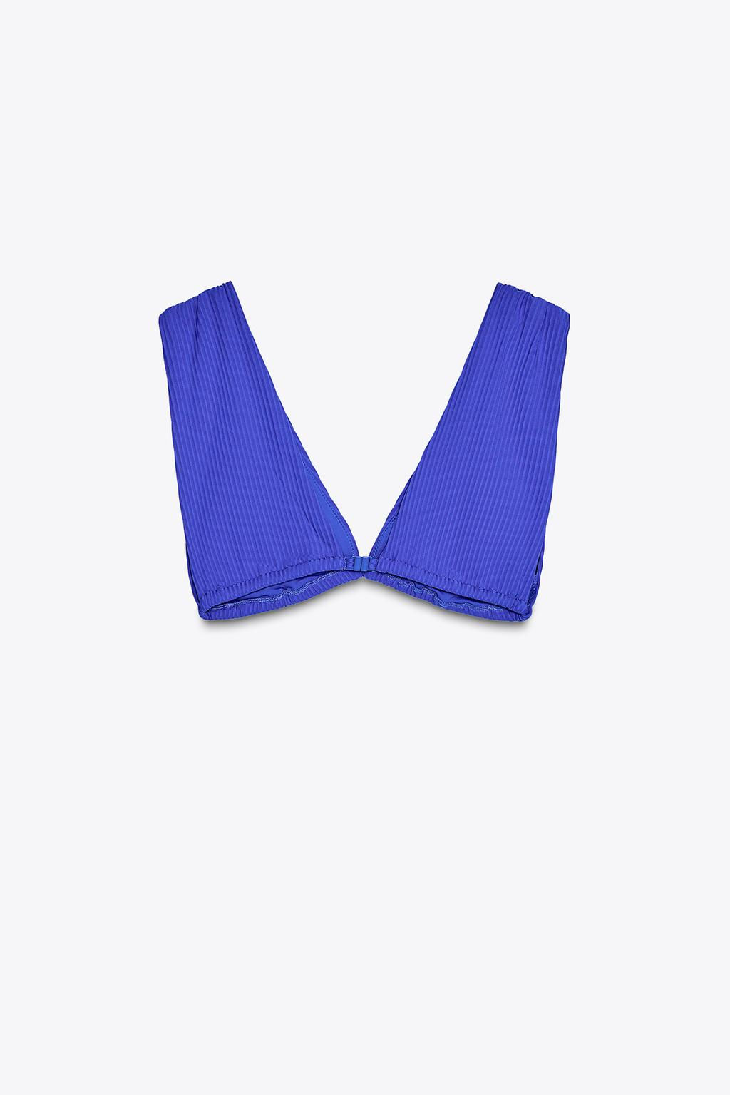 RIBBED WIDE STRAP BIKINI TOP - Zara фото 8