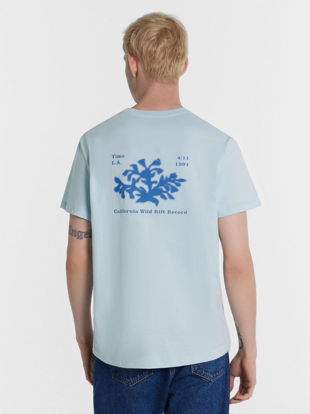 ФУТБОЛКА МУЖСКАЯ серо -голубой +печать 111773 - Mark formelle фото 4