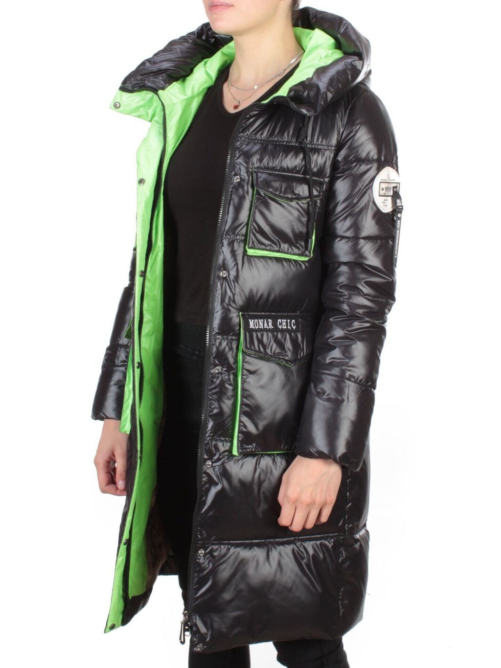 2187 BLACK Куртка зимняя женская AIKESDFRS (200 гр. холлофайбера) - Fashion фото 7