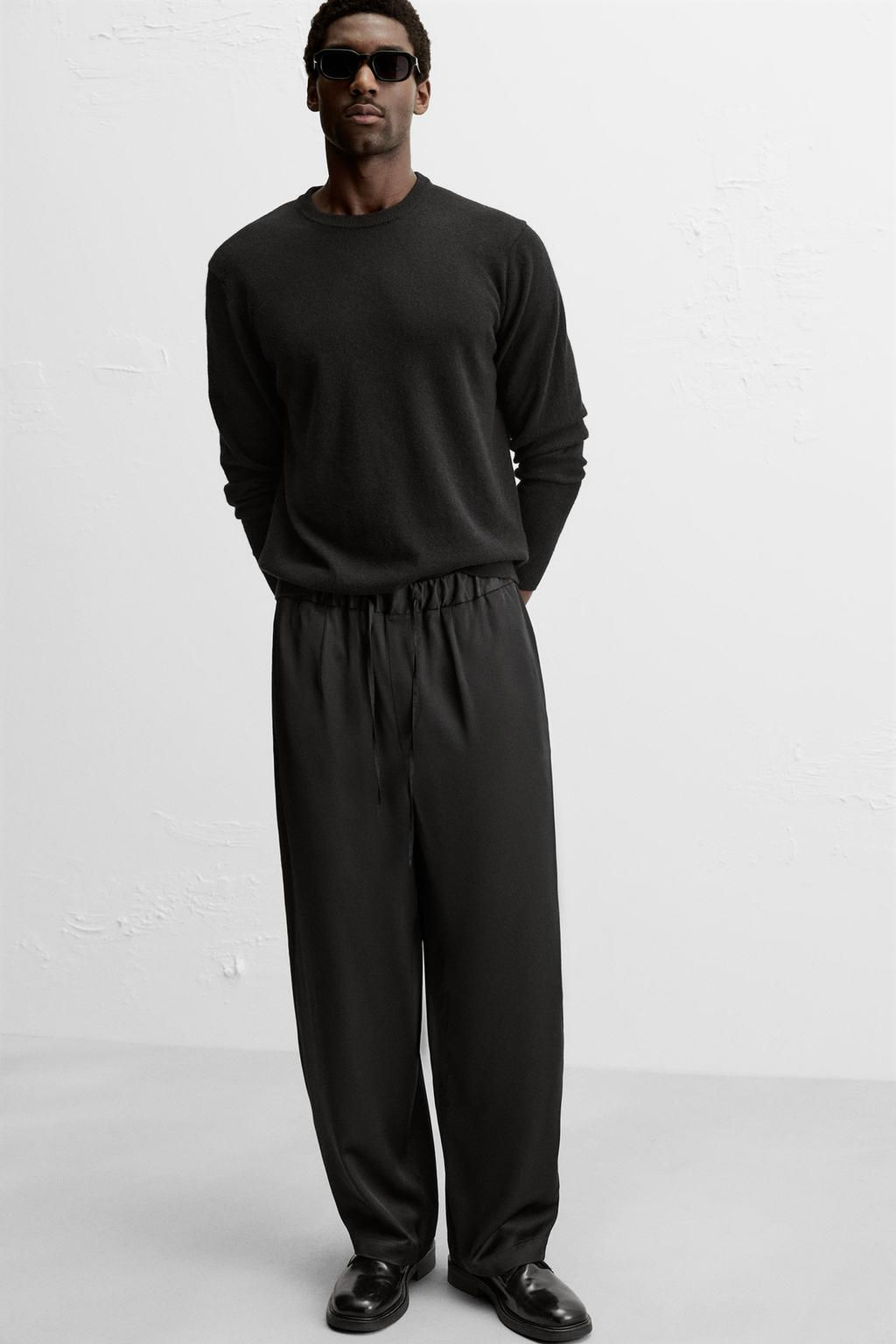 RELAXED FIT SATIN TROUSERS - Zara фото 5