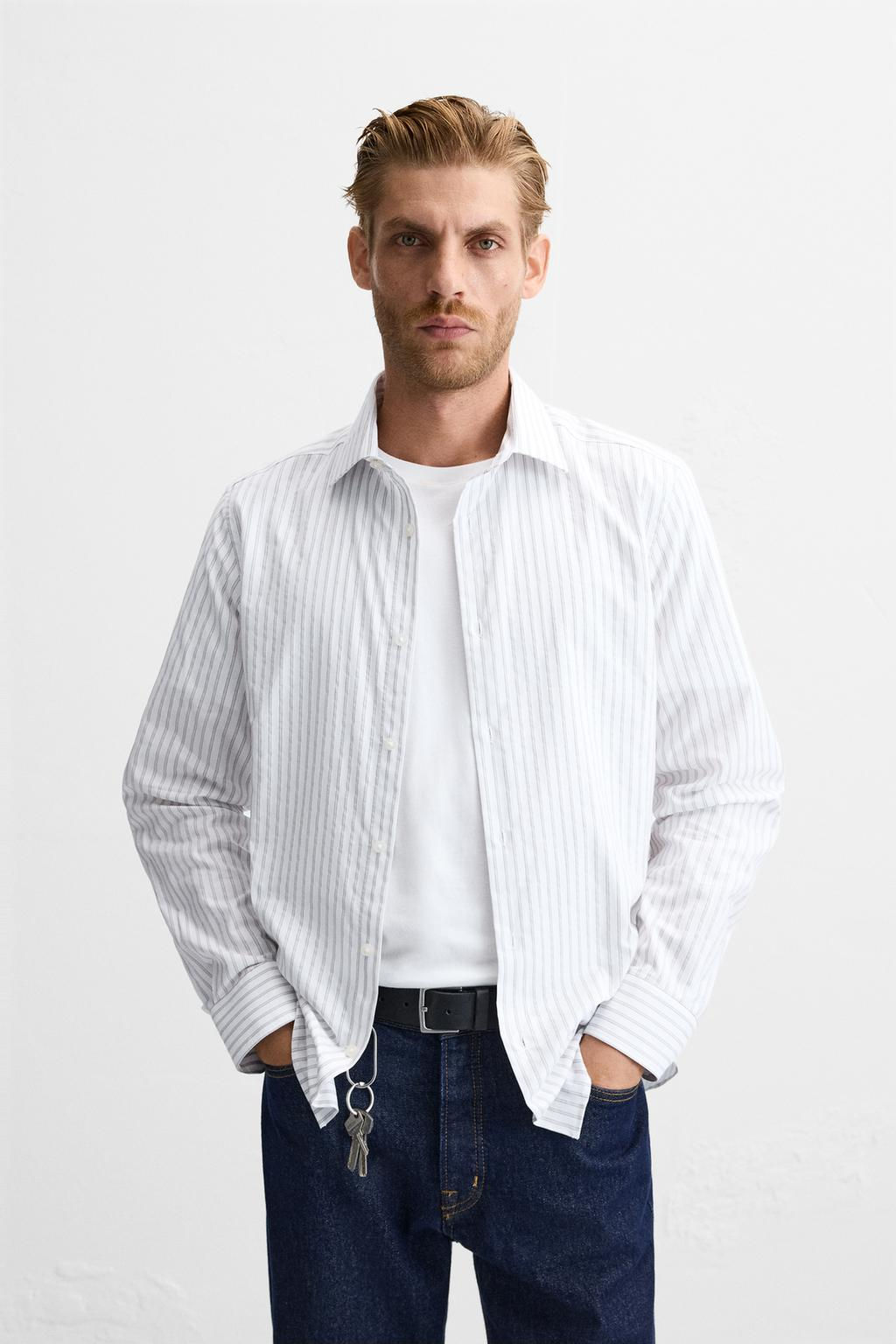 TEXTURED STRIPE SHIRT - Zara фото 2