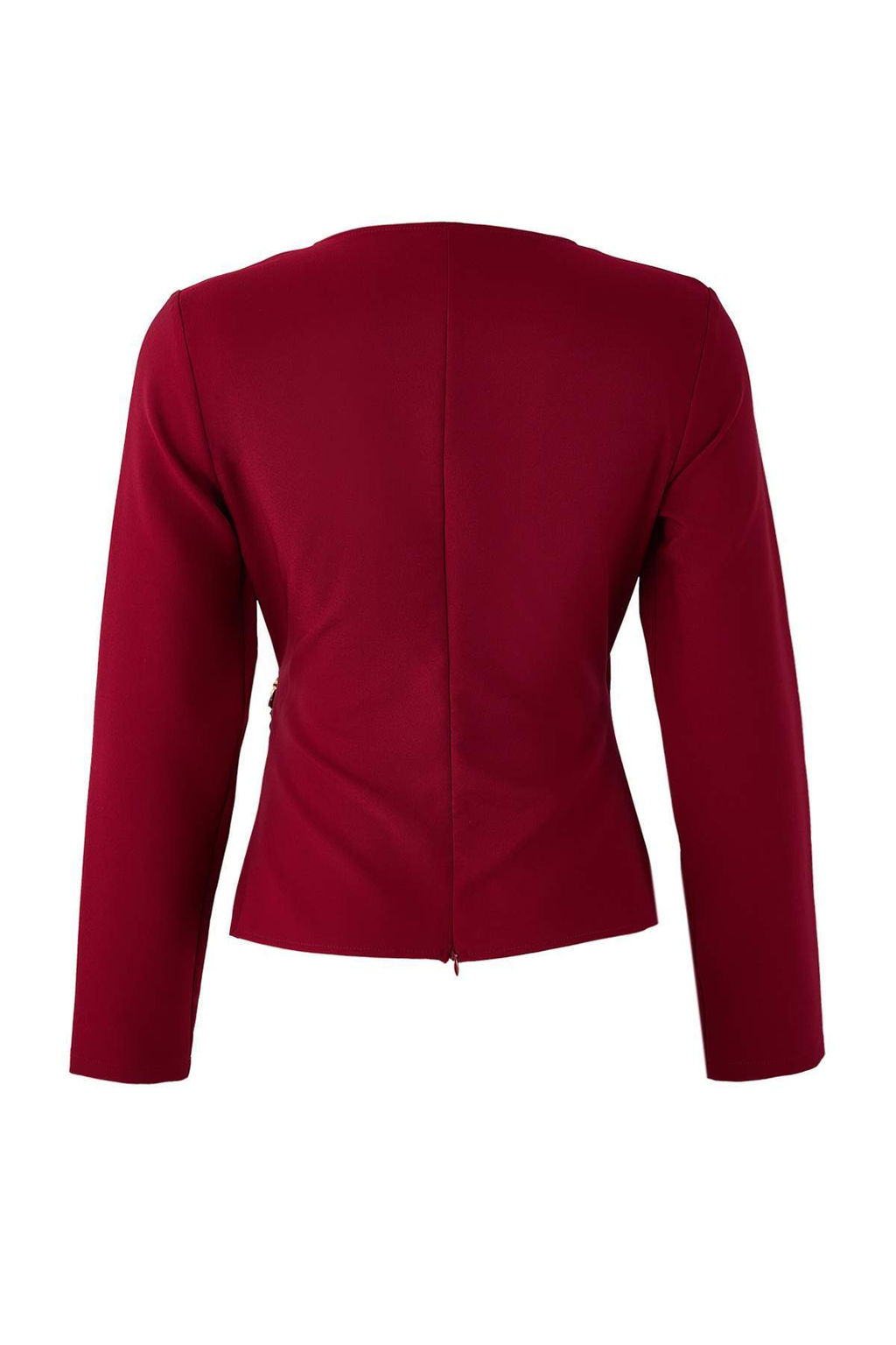 Bordo Kruvaze Toka Detayl? Dokuma Bluz TWOAW26BZ00142