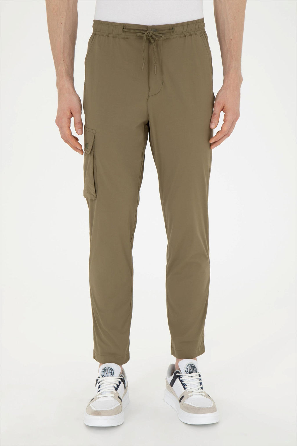 Мужские брюки из плотной ткани темного цвета хаки - U.s. polo assn фото 2