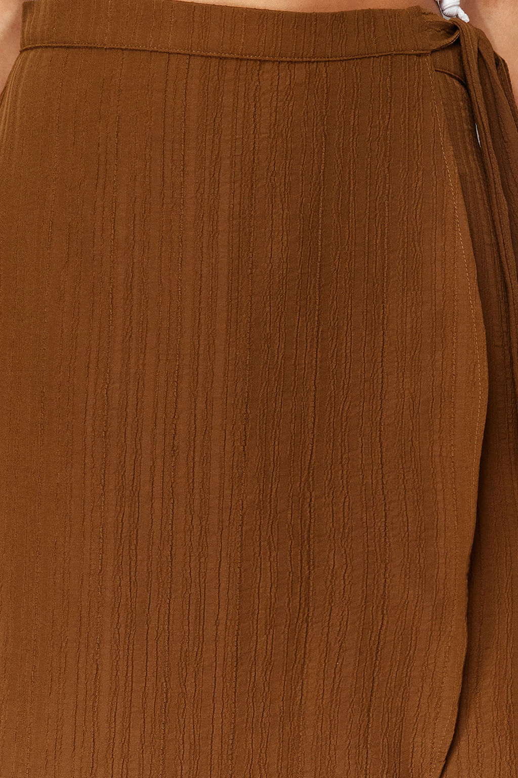 TRENDYOLMILLA Camel Kruvaze Kapama Baglama Detayl? Midi Dokuma Etek TWOSS24ET00052 фото 12