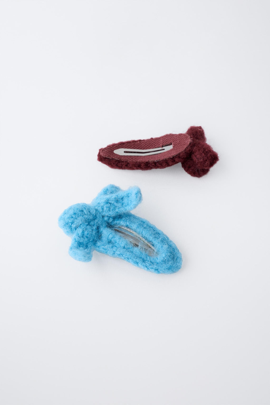 PACK OF TWO BOW KNITTED HAIR CLIPS - Zara фото 2